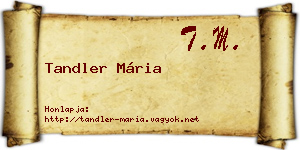 Tandler Mária névjegykártya
